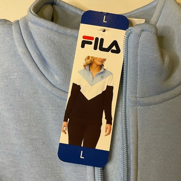 Fila Ladies' 1/4 Zip Pullover blue and white - Picture 5 of 5